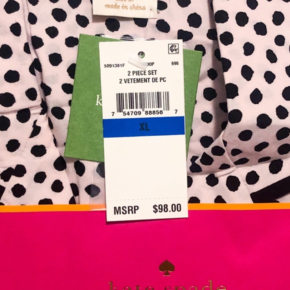 Kate Spade NWT Dream a Little Dream Pajama Set XL - Picture 7 of 8